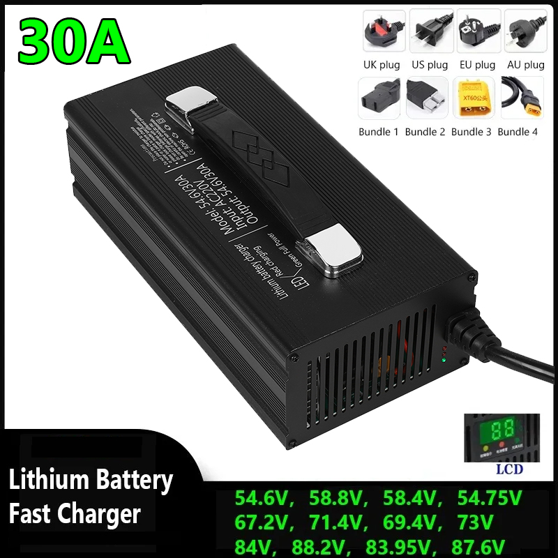 Cargador rápido de iones de li - 84V 20A Smart Charger reseña y precio