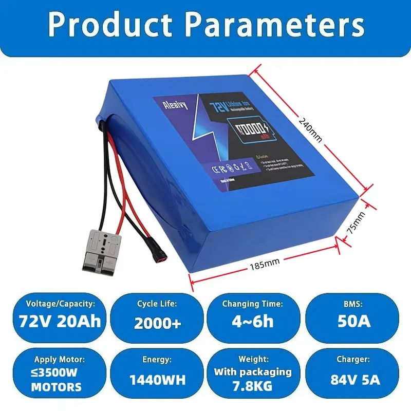 Batería de Litio 72V 84V 20S4P - 72V 40Ah Lifepo4 Battery Pack reseña y precio